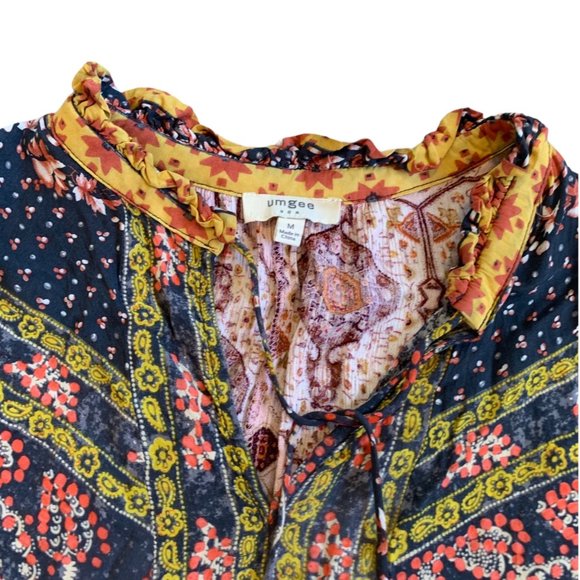 Umgee Boho Print Semi Sheer Tunic - Picture 4 of 7